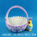 Creative cock figurine ceramic storage basket for kitchen